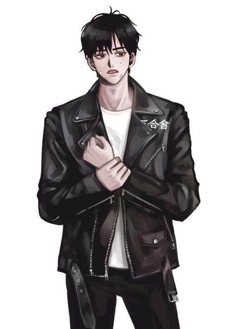 Leather Jacket Art Reference, How To Draw Leather Jacket, Draw Leather Jacket, Anime Leather Jacket, Leather Jacket Drawing Reference, Spike Outfit, Jacket Drawing Reference, Leather Jacket Drawing, Jacket Reference