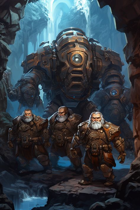 Space Dwarves Art, Sci Fi Dwarves, League Of Votann, Dwarven Armor, Dwarven City, Warhammer Dwarfs, Mythical Creatures Fantasy, Alien Character, Fantasy Props