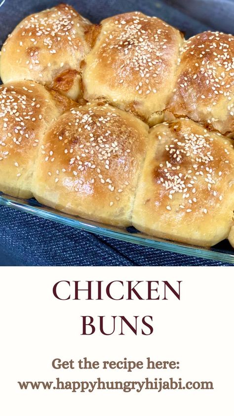 These Chicken Buns are so yummy! The kids were surprised with how yummy these turned out! Check out the recipe here: Chicken Buns, Yum Yum Chicken, Hamburger Bun, Hot Dog Buns, Hot Dogs, Bread, Chicken