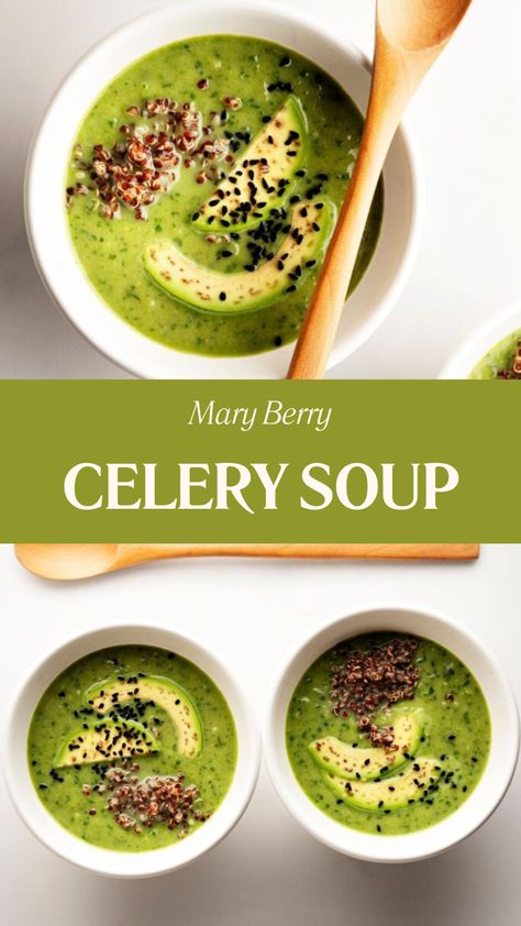 Mary Berry Celery Soup Berry Soup, Celery Recipes, Corn Chowder Recipe, Asparagus Soup, Ham And Bean Soup, Celery Soup, Meatless Main Dishes, Chefs Table, Soup Diet