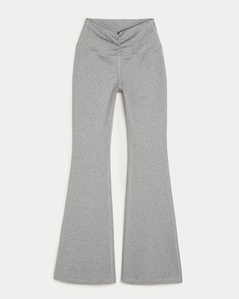 Women's Gilly Hicks Active Recharge Ruched Waist High-Rise Flare Leggings | Women's Workout Sets | HollisterCo.com Gray Flare Leggings, Grey Flare Leggings, Streamer Dr, Flare Legging, Flared Leggings, Gilly Hicks, Women's Workout, Teen Clothing, Workout Sets