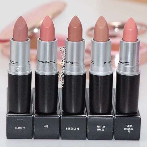 Krista Horton Nails, Mac Lipstick Colors Top 10, Natural Pink Lipstick, Mac Make Up, Make Up Kits, Lipstick Colour, Makeup Materials, Mac Lipsticks, Neutral Lips