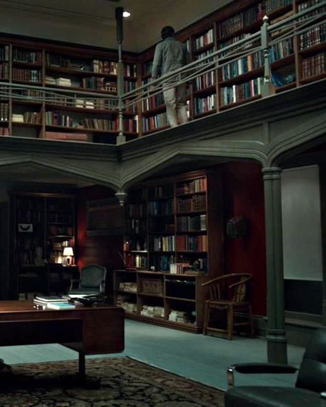 Hannibal Office, Hannibal Season 1, Hannibal Lecter, Set Design, Season 1, Bookcase, Shelves, Architecture, Tumblr