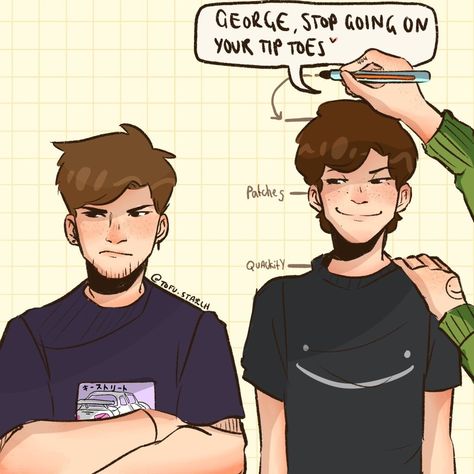 Sapnap And George, Dream And Georgenotfound Fanart Ship, Be Taller, Dream Friends, Dream Anime, Dream Artwork, Minecraft Youtubers, Minecraft Fan Art, Dream Art