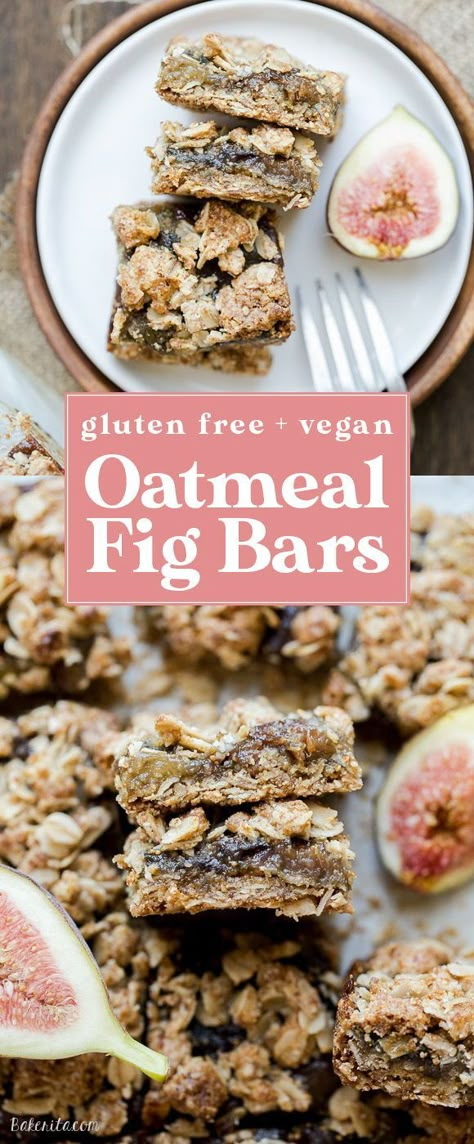 Vegan Bars, Bars Gluten Free, Fig Bars, Coconut Dessert, Vegan Bar, Gluten Free Oatmeal, Fig Recipes, Brownie Desserts, Oreo Dessert