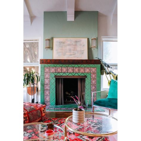 Pastel Living Room, Red Living, Apartment Makeover, Minty Fresh, Living Room Red, Electric Light, Dunn Edwards, Fireplace Tile, Bath Bar