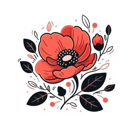 Red Anemone flower pattern anemone petal. | free image by rawpixel.com / Nutthone Draw Poppy Flower, Red Flowers Illustration, Anemone Illustration, Red Anemone Flower, Rosé Cartoon, Activist Art, Heart Cartoon, Art Fundraiser, Red Anemone