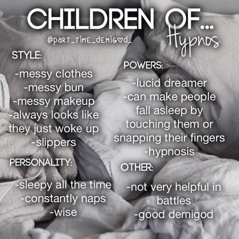 Hypnos Cabin Headcanons, Child Of Hypnos, Child Of Hypnos Aesthetic, Demi God Oc, Children Of Hypnos, God Hypnos, Hypnos God Of Sleep, God Of Sleep, Chb Cabins