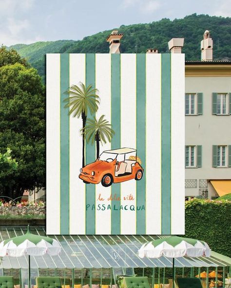 Italian Beach Club Aesthetic, Vintage Beach Graphic Design, Beach Graphic Design Illustration, Beach Club Graphic Design, Beach Party Graphic Design, Beach Club Illustration, Italian Hotel, Meditation Poster, No Bad Days