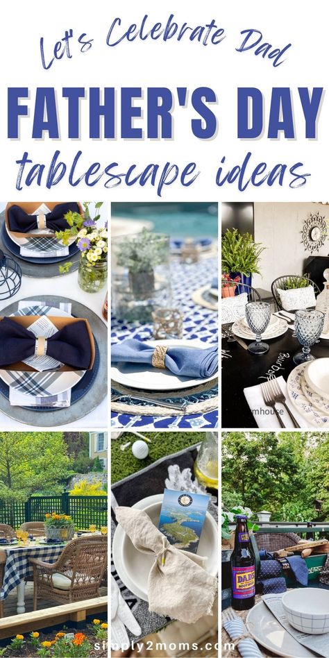 Looking for a fun and festive way to celebrate Dad this year? Check out these awesome Father's Day tablescape ideas that incorporate dad's hobbies and interests 🚴‍♂️🎣🎮. From centerpieces to place settings, these ideas are sure to bring a smile to everyone's face! 😄 Let's create unforgettable memories for Dad on his special day! 💖 #FathersDayTablescapes #CelebrateDad Decorating For Fathers Day, Happy Father’s Day Theme, Father’s Day Celebrations Ideas, Fathers Day Dinner Ideas Decor, Father’s Day Dinner Decor, Father Day Party Ideas, Father’s Day Table Setting, Father’s Day Decoration Ideas At Home, Fathers Day Brunch Decor