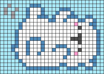 Alpha pattern #28621 | BraceletBook Polar Bear Pixel Art, Pixel Art Cute Animals, Pixel Art Animals, Melt Beads Patterns, Kawaii Cross Stitch, Bear Bears, Easy Pixel Art, Pixel Art Templates, Hama Beads Design