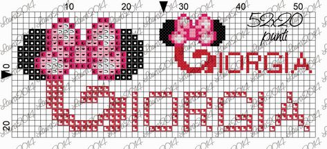 Gli schemi di Laura: Giorgia Cross Stitch Floss, Tema Disney, Stitch Character, Baby Looney Tunes, Pixel Art Templates, Needlepoint Stitches, Mini Mouse, Cross Stitch Baby, Cross Stitch Alphabet