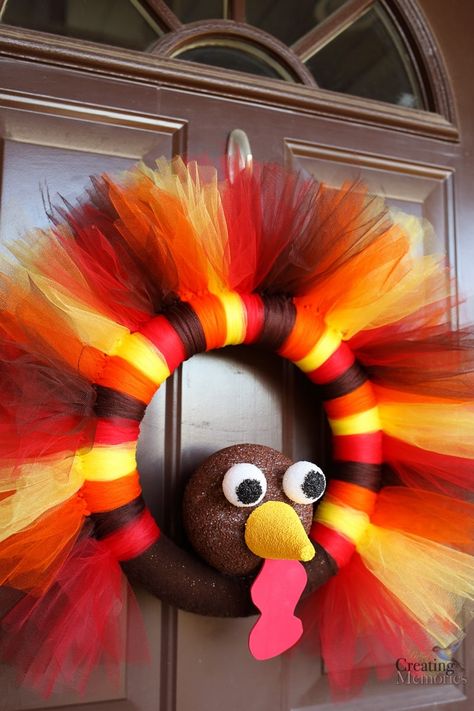 Don't Skip Thanksgiving! Learn How to make this easy DIY Thanksgiving Turkey Tulle Wreath! The best Thanksgiving Wreath for your front Door decor! It's such a simple craft tutorial that even the kids can help! Thanksgiving Wreaths Diy, Thanksgiving Door Decorations, Thanksgiving Decorations Diy Table, Thanksgiving Crafts Decorations, Diy Thanksgiving Crafts, Easy Diy Thanksgiving, Fun Thanksgiving Crafts, Diy Turkey, Thanksgiving Turkey Craft