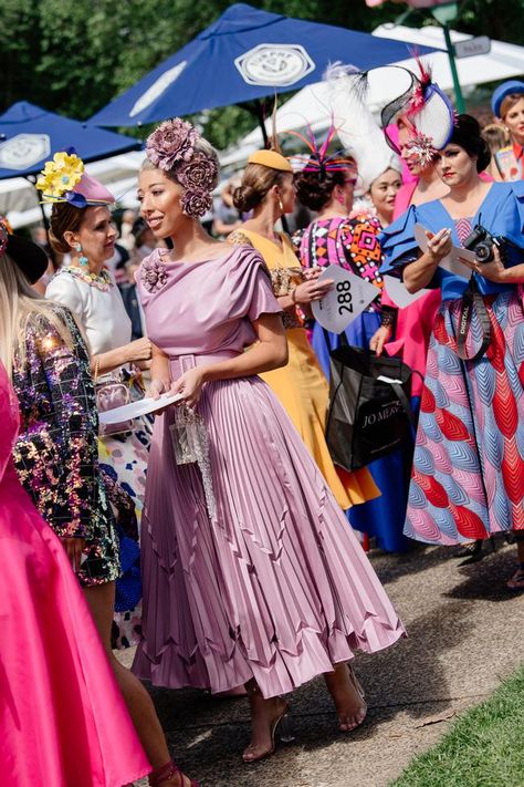 Melbourne Cup Dresses, Derby Party Outfit, Race Fashion, High Tea Dress, Melbourne Cup Fashion, Purple Board, Race Day Fashion, Fiercely Feminine, Classy Hats