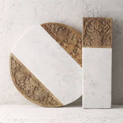 Rustic Table Centerpieces, Marble Serving Boards, Marble Serving Trays, Pasta Piedra, Marble Cheese Board, Tiered Server, Wood And White, Serveware Entertaining, Steel Detail