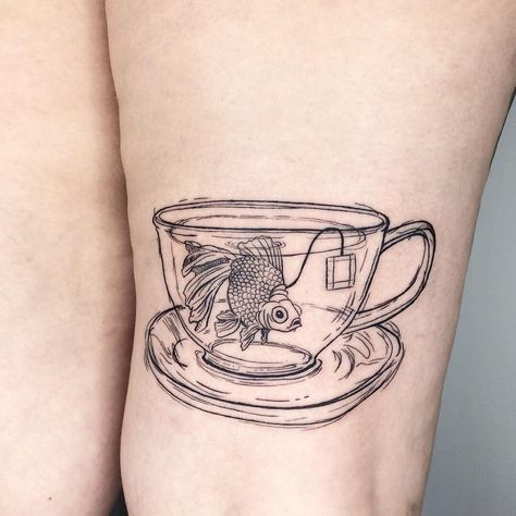 Teacup Tattoo Vintage, Nerd Tattoos, Tea Tattoo, Teacup Tattoo, Tattoo Mistakes, Indie Tattoo, Cup Tattoo, Traditional Ink, R Tattoo