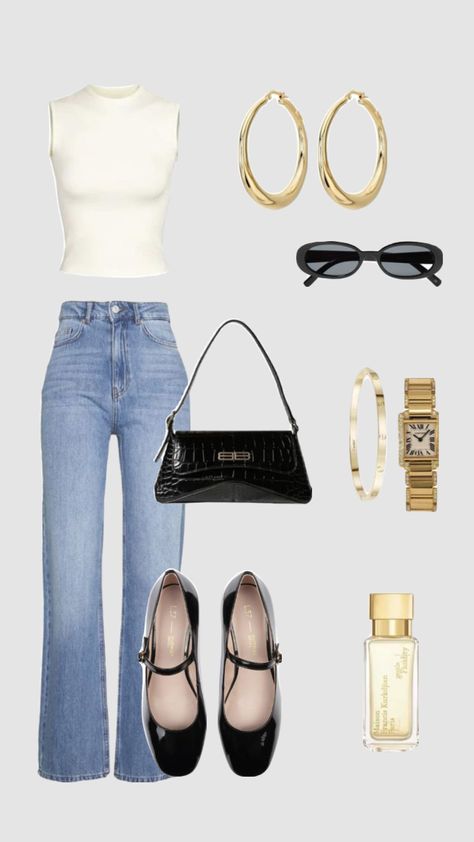 #outfitinspo #fashioninspo #newyork #cartier #perfumes #jeans #goldjewelry #watch #aestheticgirl #blackbag Lazy Outfit, It Girl Aesthetic, Outfit Ideas Casual, Looks Pinterest, 2024 Fashion Trends, 2024 Outfits, Looks Country, European Summer Outfits, Skandinavian Fashion