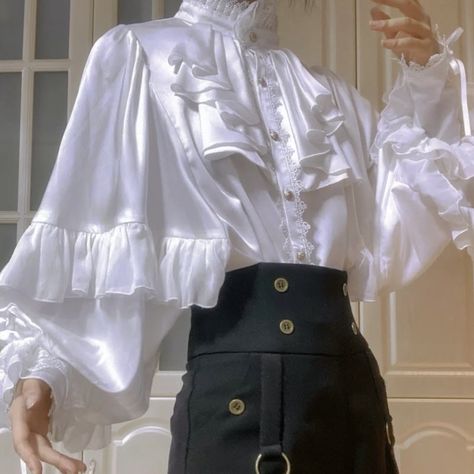 Hand In Chest Pose, Aristocrats Outfit, Open Sleeves Design, Chefs Outfit, Poet Fashion, Ouji Style, Cloth Reference, Ouji Fashion, Fashion Inspiration Design