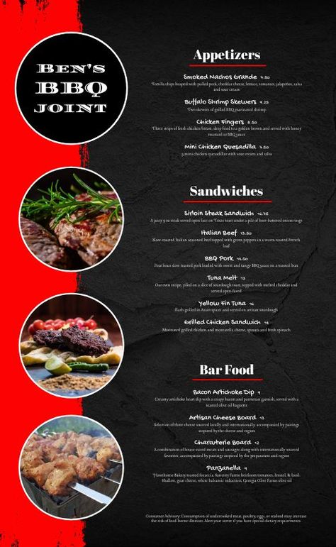 Vibrant Photocentric BBQ Menu Soul Food Menu, Bbq Food Truck, Diner Menu, Food Truck Menu, Barbeque Party, Bbq Table, Bbq Dinner, Bbq Menu, Shrimp Skewers