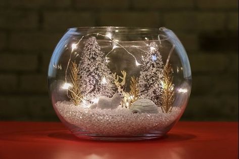 Winter Terrarium, Terrarium Centerpiece, Coffee Table Centerpieces, Diy Arrangements, Terraria, Winter Diy, Christmas Centerpieces, Christmas Table Decorations, Christmas Images