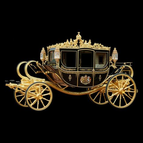 Royal Carriage Fantasy Art, Victorian Carriage, Royal Carriage, Good Morning Clips, Horse Cart, Royal Core, Princess Carriage, Horse Carriage, Tea Room