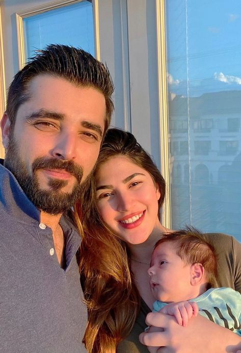 Nimal Khawar, Hamza Ali Abbasi, Naimal Khawar, Baby Family Pictures, Turkish Clothing, Masha Allah, Pakistani Wedding Outfits, Pakistani Bridal Dresses, Famous Couples