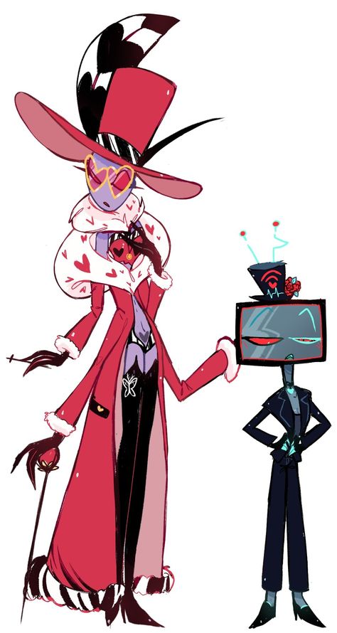 Vox Genderbend, Female Valentino Hazbin Hotel, Human Valentino Hazbin Hotel, Hazbin Hotel Style, Hazbin Hotel Genderbend, Vox X Val, Hazbin Hotel Valentino, Vox X Valentino, Velvet Fanart