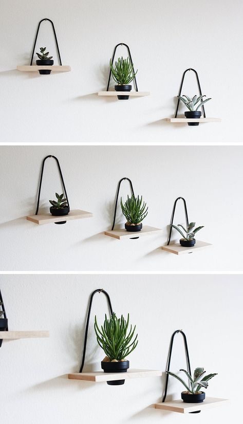 Wall Mounted Plant Holder, Minimalist Dekor, Wall Mounted Planters, نباتات منزلية, Smart Tiles, Minimalist Kitchen Design, Interior Minimalista, Interior Plants, Small Potted Plants