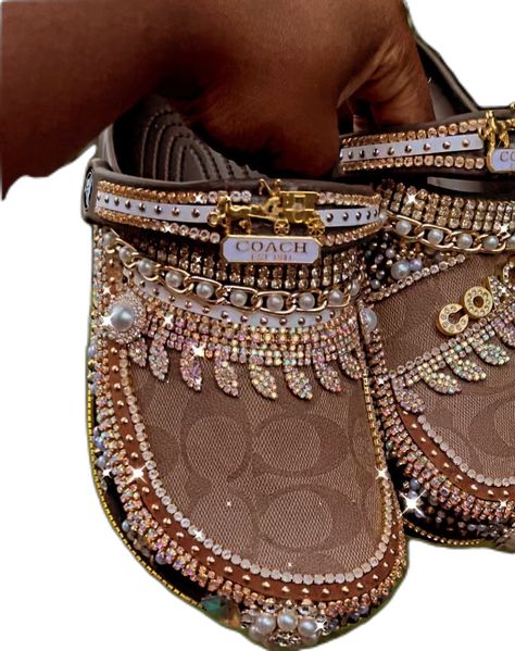 Luxury Bedazzled Women's Boots, Custom Bling Crocs, Decorated Crocs Shoes Bling, Jeweled Crocs Shoes, Camo Bling Crocs, Junk Socks, Pink Ladies Outfit, Bling Crocs, Bedazzled Shoes Diy