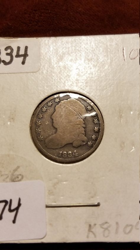 1834 Bust Silver Dime lot # 674 by BulldogSilver on Etsy Silver Dimes, Acrylic Display Stands, Key Dates, Free Gems, Index Cards, Acrylic Display, Feb 7, Half Dollar, Gifts For My Sister