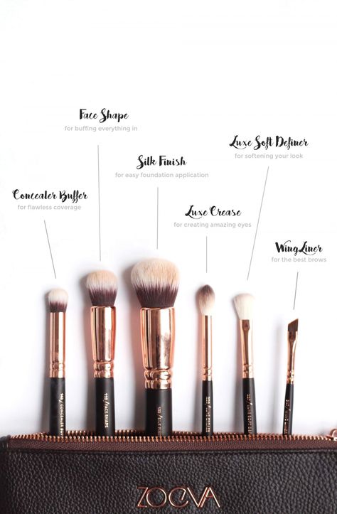 My Favourite Zoeva Brushes - The Lovecats Inc Gold Makeup Brushes, Zoeva Brushes, Rose Gold Makeup Brushes, Makeup Recipes, Rose Gold Makeup, Make Up Tools, Makeup Brush Set Professional, Eye Makeup Brushes, Makeup Guide