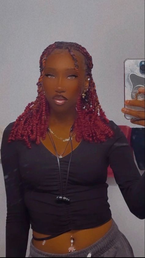 Red Passion Twists, Red Twists, Coquette Princess, Dollette Coquette, Passion Twists, Hairstyle Inspo, Twist Style, Red Aesthetic, Twist Hairstyles