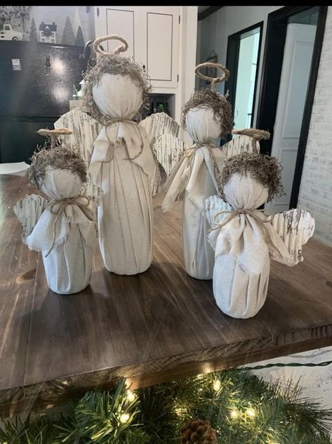 Diy Christmas Angel Ornaments Ideas, Angel Ornaments Diy Easy, Diy Angels Crafts How To Make, Angel Diy Crafts, Angel Crafts Christmas, Making Angels, Christmas Angels Diy, Angels Diy, Angel Ornaments Diy