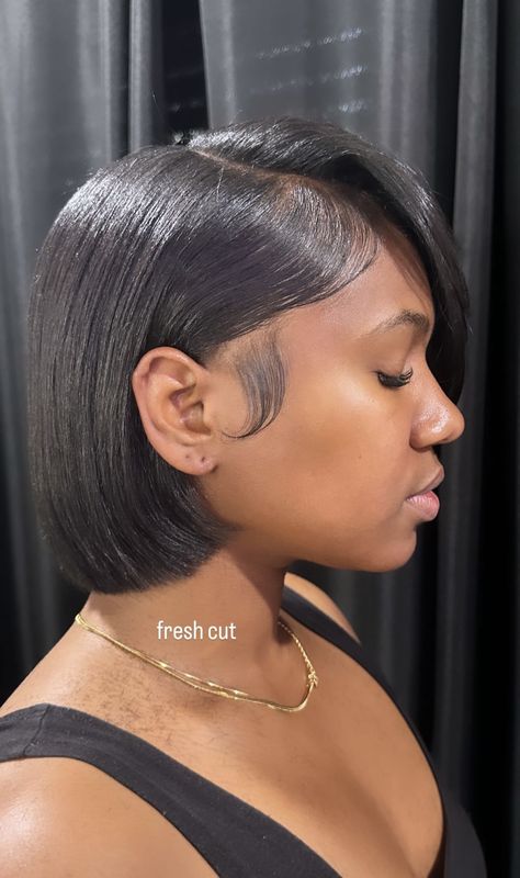 Short Bobs Natural Hair Black Women, Bobs With Curtain Bangs Black Women, Permed Hair Black Women, Perm Styles, Natural Hair Bob Cut, Micro Bob, Big Chop Natural Hair, Natural Hair Bob, Straightening Natural Hair