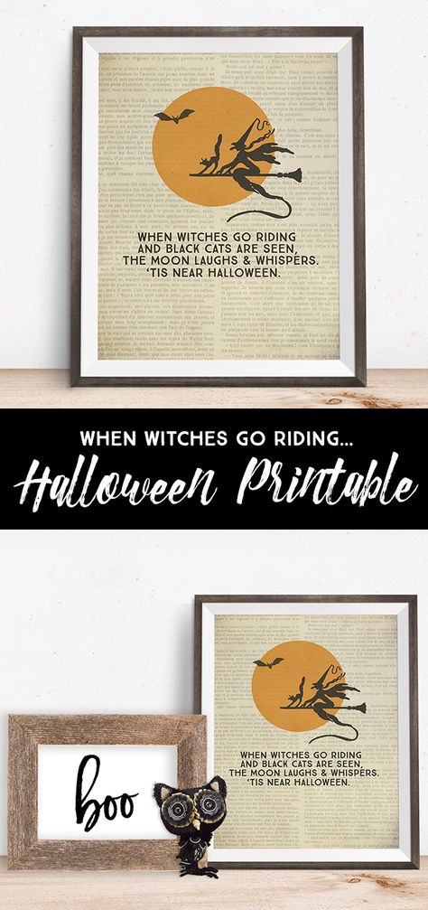 When Witches Go Riding Printable - Eighteen25 Halloween Signage, When Witches Go Riding, Fun Halloween Activities, Seasonal Printables, Halloween Cans, Hosting Holidays, Halloween Printable, Scary Halloween Decorations, Fall Halloween Decor