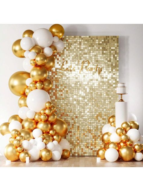 24/36pcs Shimmer Wall Backdrop Square Shimmer Panels Sequin Photo Backdrops Decoration For Birthday Anniversary Wedding Engagement Parties Spring Glitter Bling Sequin Decoration Light Gold         Event & Party Supplies, size features are:Bust: ,Length: ,Sleeve Length: Wedding Reception At Home, Shimmer Wall Backdrop, Golden Birthday Parties, Hoco 2024, Shimmer Wall, Golden Birthday, Engagement Parties, Photo Backdrops, Sequin Decor