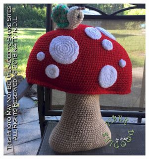 Mushroom pillow - free crochet pattern Mushroom Pillow Crochet, Pillow Crochet Pattern Free, Mushroom Crochet Pattern Free, Snail Pattern, Mushroom Pillow, Pillow Crochet Pattern, Giant Mushroom, Mushroom Crafts, Pillow Crochet