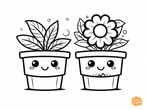 illustration of Flower-pot coloring fun for children Flower Pot Coloring Page, Kid Coloring Page, Time To Relax, Flower Coloring Pages, Relax Time, Free Kids, Nature Lovers, Flower Pot, Coloring Pages For Kids