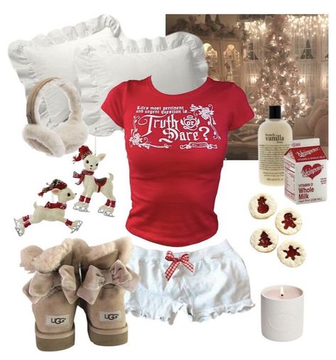 Lounge Wear Cute, 2000s Christmas, Winter Christmas Outfits, Pajamas Aesthetic, Korean Outfits Kpop, Christmas Dreaming, Cute Christmas Outfits, Trendy Outfits For Teens, Swag Outfits For Girls