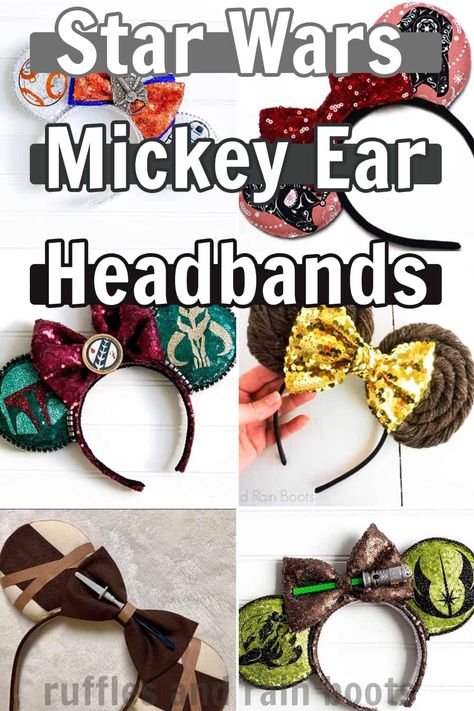 Star Wars Mickey Ears, Diy Mickey Mouse Ears, Star Wars Mickey, Cute Star Wars, Diy Disney Ears, Disney Ears Headband, Diy Mickey Ears, Star Wars Crafts, Disney Mouse Ears