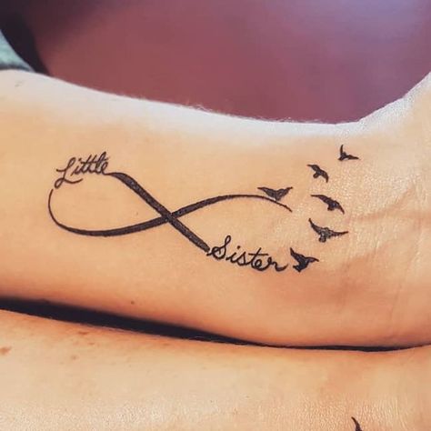 Sister Infinity Tattoo, Tattoos For Two, A Tattoos, Sister Tattoo Infinity, Cute Sister Tattoos, Cute Sister, Sister Tattoos, Sister Love, Matching Tattoos