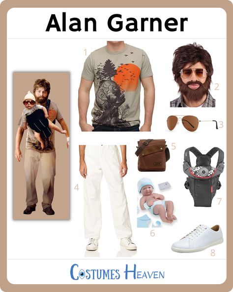 Alan Hangover Costume, Alan Hangover, Hangover Costume, Dad Halloween Costumes, Las Vegas Costumes, Alan Garner, Dad Costume, Practical Outfits, Zach Galifianakis