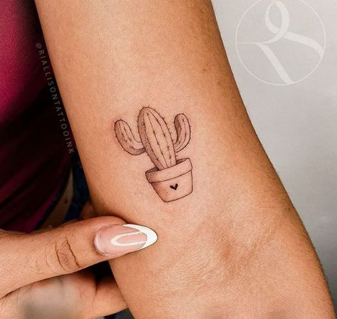 Cactus Tattoos, Succulent Tattoo, Karma Tattoo, Mexican Tattoo, Cactus Tattoo, Bull Tattoos, Парные Тату, Latest Tattoos, Cute Tiny Tattoos