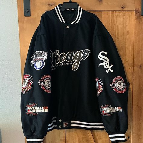 Jeff Hamilton Chicago White Sox World Series Champions MLB Jacket Men’s 3XL Jeff Hamilton Jackets, Chicago White Sox Outfit, Nba Clothes, Vintage Jacket Outfit, Varsity Jacket Outfit, Jeff Hamilton, Chicago White Sox Baseball, White Sox Baseball, Frank Thomas