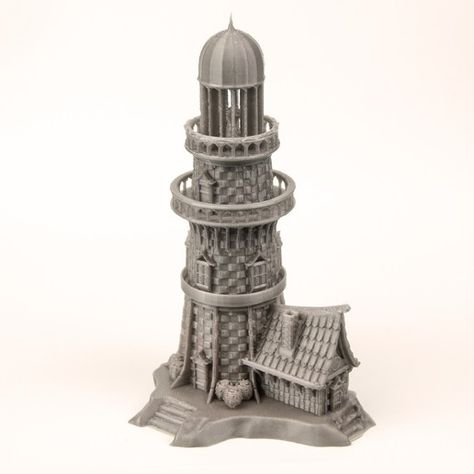 Download OBJ file Medieval Lighthouse • 3D printer template ・ Cults Medieval Lighthouse, Wine Shop, 15th Century, By The Sea, Leaning Tower Of Pisa, 3d Printer, Lighthouse, Vikings, The Sea