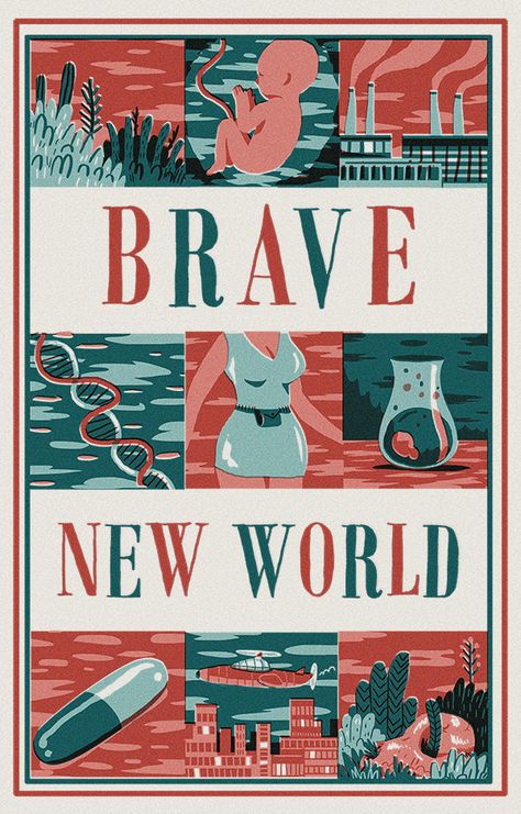 Brave New World by Andrés Lozano, via Behance Brave New World Book, Dystopian Novels, Uk History, Aldous Huxley, Quack Quack, Book Tattoo, Brave New World, Banned Books, Book Posters