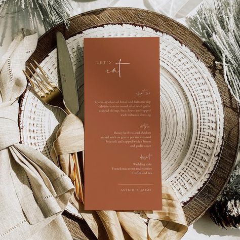 Terracotta Wedding Menu Template, Desert Boho Wedding Menu, Burnt Orange Editable Menu Template, Modern Rust Copper Menu, 2 SIZES, Te1 Sabe The Date, Diy Wedding Menu, Desert Boho, Printable Wedding Menu, Wedding Dinner Menu, Thank You Template, Fake Wedding, Terracotta Wedding, Boho Chique