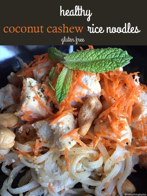 Coconut Cashew Rice Noodles - This fast and easy Asian-inspired Coconut Cashew Rice Noodle Bowl captures Thai flavors that will fuel you all afternoon, and it's covered with a creamy almond coconut sauce! Cashew Rice, Rice Noodle Bowl, Thai Flavors, Butter Carrots, How To Boil Rice, Coconut Sauce, Rice Noodle, Easy Asian, Cashew Chicken