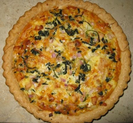 A filling, hearty quiche. I usually make this for supper but would be good for breakfast, brunch, or lunch. Chicken Spinach Quiche, Quiche Spinach, Chicken Quiche, Spinach Quiche Recipes, Chunky Chef, Quiche Dish, Spinach Quiche, Chicken Spinach, Egg Casserole Recipes