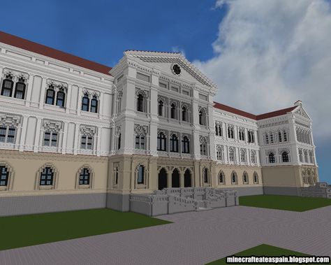 Minecraft University, Minecraft Palace, Minecraft Creative, University Building, Minecraft City Buildings, Government Building, Minecraft Inspiration, Minecraft City, Minecraft Plans